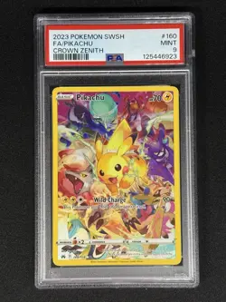 PSA 9 Pikachu 2023 POKEMON SWSH 160/159 Full Art Precious CROWN ZENITH #160 MINT - Image 1