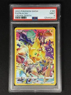 PSA 9 Pikachu 2023 POKEMON SWSH 160/159 Full Art Precious CROWN ZENITH #160 MINT - Image 1