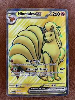 Pokemon TCG Scarlet & Violet 151 Ninetales EX Full Art 186/165 Ultra Rare - Image 1