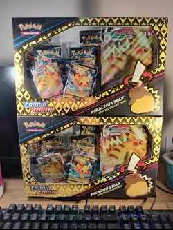 2x Pokemon Crown Zenith Pikachu VMAX Special Collection Box Brand New Sealed - Image 1