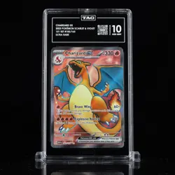 Pokemon Charizard Ex 183/165 Ultra Rare Holo Scarlet & Violet 151 TAG 10 GEM MNT - Image 1