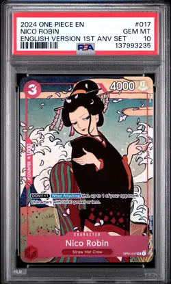 Nico Robin 017 One Piece English Version 1st Anniversary Set One Piece PSA 10 - Image 1