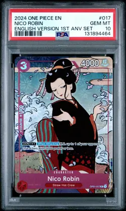 2024 One Piece English Version 1st Anniversary Set #017 Nico Robin PSA10 - Image 1