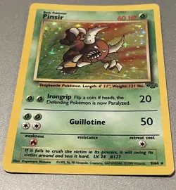 PINSIR 1999 POKEMON ORIGINAL JUNGLE RARE HOLO 9/64 Card Cards LP TCG Stagbeetle - Image 2