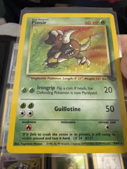 Pokemon TCG card - Pinsir Jungle 9/64 HOLO Unlimited Holo Rare - LP T24 - Image 1