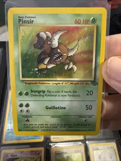 Pokemon TCG card - Pinsir Jungle 9/64 HOLO Unlimited Holo Rare - LP T24 - Image 2
