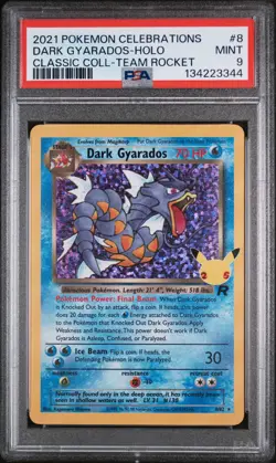 2021 POKEMON CELEBRATIONS CLASSIC COLLECTION #8 DARK GYARADOS-HOLO PSA 9 - Image 1