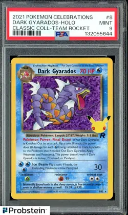 2021 Pokemon Celebrations Classic Coll Team Rocket #8 Dark Gyarados Holo PSA 9 - Image 1