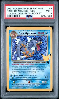 2021 POKEMON CELEBRATIONS CLASSIC COLLECTION #8 DARK GYARADOS-HOLO PSA 9 - Image 1