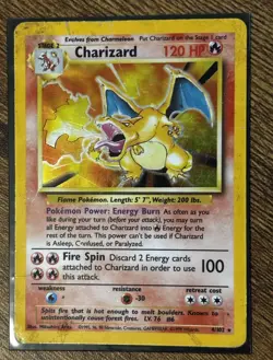 Pokemon Charizard 4/102 Base Set Holo Heavily Played/Damaged - Image 1