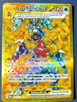 Pokemon Card TCG Garchomp ex Gold Hyper Rare Full Art Paradox Rift 260/182 NM - Image 1