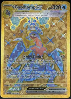 Pokemon TCG Garchomp ex Gold Hyper Rare Full Art Paradox Rift 260/182 NM - Image 1