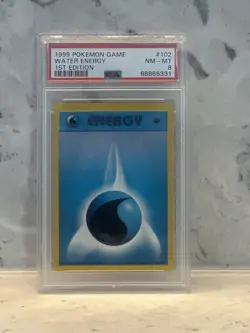 1999 Pokemon Base Set 1st Edition Water Energy #102 NM-MT PSA 8 - Image 1