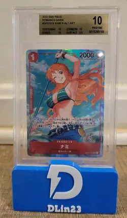 2022 ONE PIECE JAPANESE ROMANCE DAWN NAMI ALTERNATE ART OP01-016 BGS 10 PRISTINE - Image 1