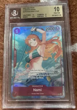 One Piece CCG Nami Romance Dawn Pre-Errata Wave 1 OP01-016 BGS 10 Pristine - Image 1