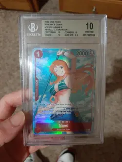 One Piece Nami OP01-016 Pre Errata Wave 1 Romance Dawn BGS Pristine 10 - Image 3