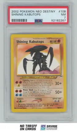 2002 Pokemon Neo Destiny Holo Shining Kabutops PSA 7 #108/105 - Image 1