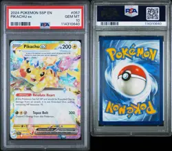 2024 Pokemon Pikachu ex 057/191 Sv08: Surging Sparks Holo PSA 10 💎🔥 - Image 3