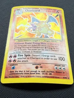 Pokemon TCG Charizard 4/102 Base Set,holo Unlimited 1999 HP/DMG SEE PICS! - Image 2