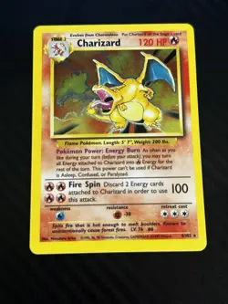 1999 WOTC Pokemon TCG Base Set Unlimited #4/102 Charizard Holo VINTAGE - Image 5