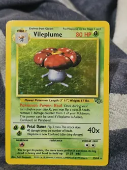 Vileplume Holo Rare Jungle Set Pokemon Card 15/64 WOTC TCG - Image 1