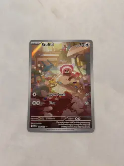 Pokemon TCG Mega Evolution Base Set: Stufful 154/132 Illustration Rare Card NM - Image 1