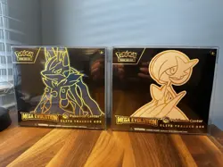 Pokemon Center Mega Evolution Gardevoir & Lucario ETB Set - Sealed w/Protectors - Image 1