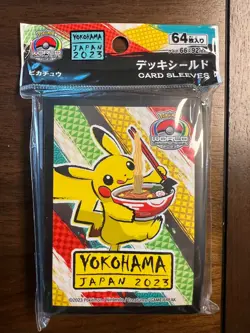 ⚡Pokemon 2023 World Championships Yokohama Pikachu Ramen Card Sleeves (64 ct.) - Image 1