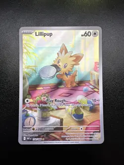 Pokemon Lillipup #154/086 SV White Flare Holo Illustration TCG Card 2025 - Image 1