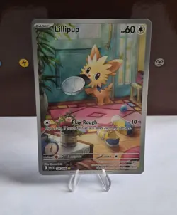 Pokemon Lillipup #154/086 SV White Flare Holo Illustration TCG Card 2025 Bundle - Image 1