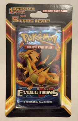 CHARIZARD ART Pokemon TCG XY Evolutions Booster Pack +5 Cards Blister Pack - Image 1