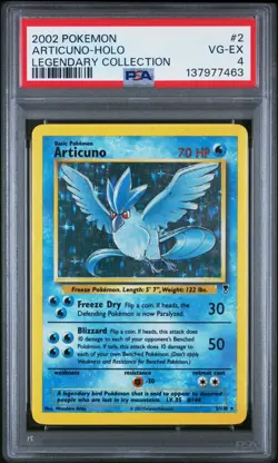 2002 Pokemon Articuno - Holo - Legendary Collection - 2/110 - PSA 4 - Image 1