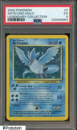 2002 Pokemon Legendary Collection #2 Articuno Holo PSA 5 EX - Image 1