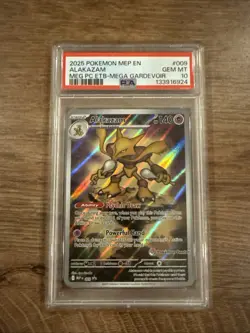 2025 POKEMON MEGA EVOLUTION POKEMON CENTER ETB #009 ALAKAZAM PSA 10 POP 43 🔥🔥 - Image 1