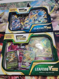 Pokemon TCG Glaceon & Leafeon VSTAR Special Collection - Set of 2 Factory Sealed - Image 1