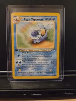 Light Vaporeon 1st Edition 52/105 Neo Destiny Vintage Pokemon Card WOTC TCG - Image 1