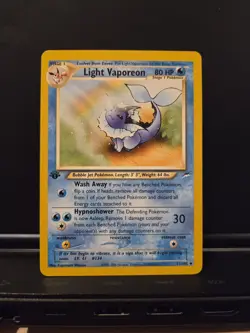Light Vaporeon 1st Edition 52/105 Neo Destiny Vintage Pokemon Card WOTC TCG - Image 2