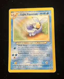 Pokemon TCG Light Vaporeon Neo Destiny 52 Regular 1st Edition Uncommon LP - Image 2