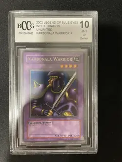Yu-Gi-Oh Legend of Blue Eyes Karbonala Warrior LOB-067 BCCG 10 Mint - Image 1