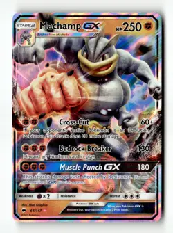Machamp GX Ultra Rare Holo SM - Burning Shadows 64/147 LP Pokemon TCG - Image 1