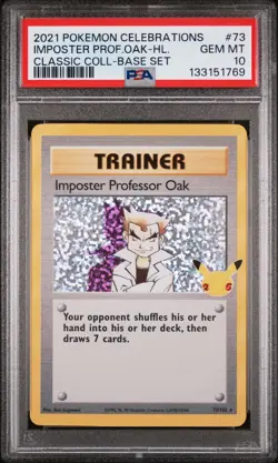 2021 POKEMON CELEBRATIONS CLASSIC COLLECTION IMPOSTER PROFESSOR OAK-HOLO PSA 10 - Image 1