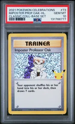 2021 POKEMON CELEBRATIONS CLASSIC COLLECTION IMPOSTER PROFESSOR OAK-HOLO PSA 10 - Image 1