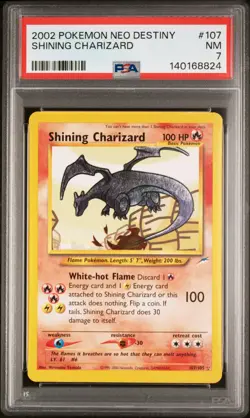 2002 POKEMON NEO DESTINY #107 SHINING CHARIZARD PSA 7 - Image 1