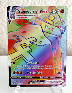 Pokemon Stonjourner VMAX Sword & Shield 205/202 Rainbow Secret Rare NM - Image 1