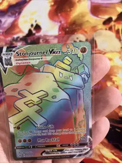 Stonjourner VMAX 205/202 Pokemon Sword & Shield Base Rainbow Secret Rare Card NM - Image 4