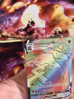 Stonjourner VMAX 205/202 Pokemon Sword & Shield Base Rainbow Secret Rare Card NM - Image 5