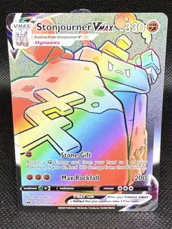 Stonjourner Vmax 205/202 SWSH NM Full Art Secret Rainbow Rare Pokemon - Image 1
