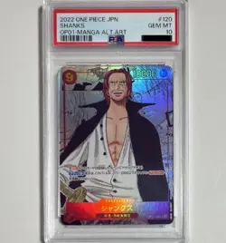 PSA 10 Shanks OP01-120 SEC Comic Parallel Manga Alt Art Japanese ONE PIECE Card - Image 1