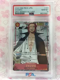Shanks OP01-120 Manga Alt Art One Piece Card Game Parallel Rare Japanese PSA10 - Image 1