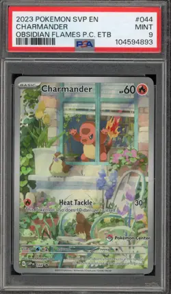 Pokemon Center Stamp Promo Charmander Obsidian Flames ETB SVP EN 044 PSA 9 Mint - Image 1